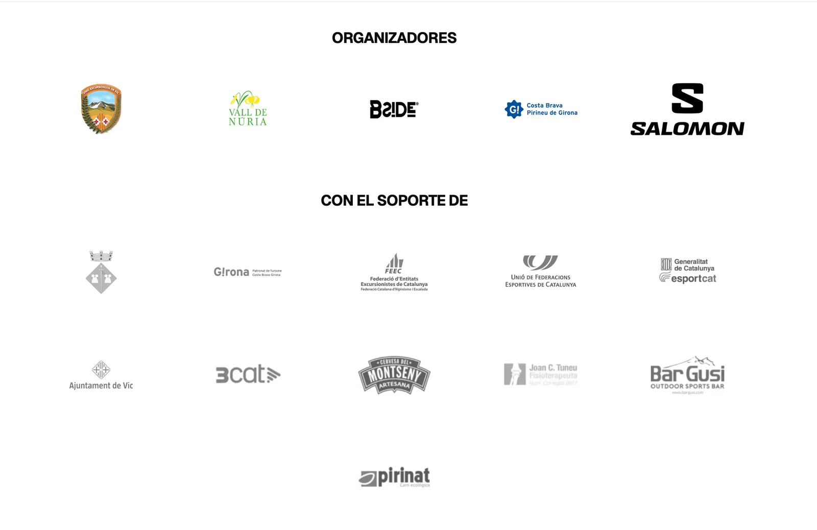 Els patrocinadors a la web d'una cursa a nnudo